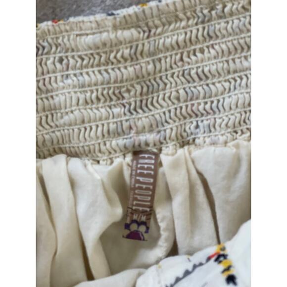 FREE PEOPLE FLORAL PRINT LINEN BLEND‎  MINI SKIRT SIZE M VINTAGE - Picture 9 of 9